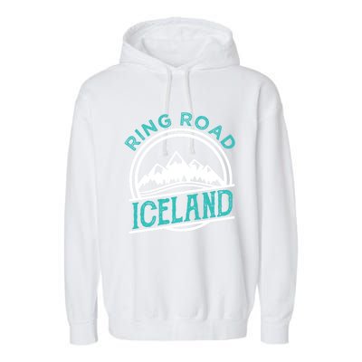 Ring Road Iceland Reykjavik Souvenir Family Vacation Gift Garment-Dyed Fleece Hoodie