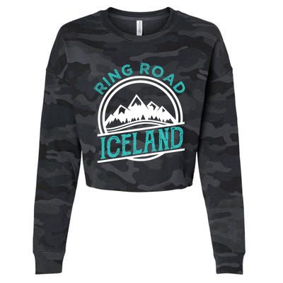 Ring Road Iceland Reykjavik Souvenir Family Vacation Gift Cropped Pullover Crew