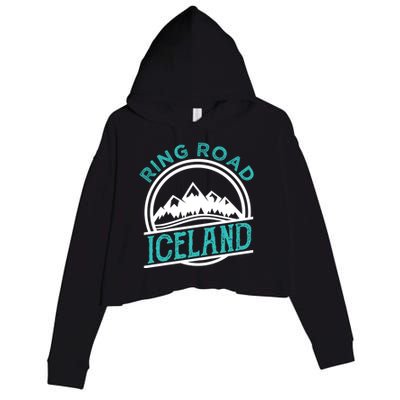 Ring Road Iceland Reykjavik Souvenir Family Vacation Gift Crop Fleece Hoodie