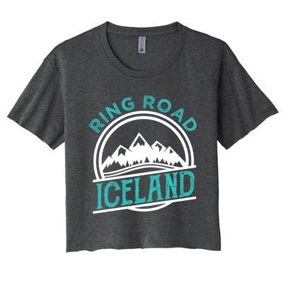 Ring Road Iceland Reykjavik Souvenir Family Vacation Gift Women's Crop Top Tee