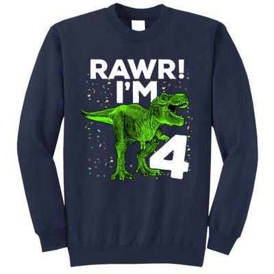 Roar Rawr I'm Four 4 T Rex Dinosaur Birthday for Boy Sweatshirt