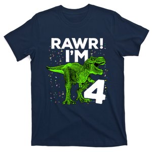 Roar Rawr I'm Four 4 T Rex Dinosaur Birthday for Boy T-Shirt