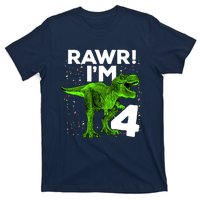 Roar Rawr I'm Four 4 T Rex Dinosaur Birthday for Boy T-Shirt