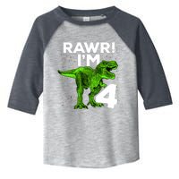 Roar Rawr I'm Four 4 T Rex Dinosaur Birthday for Boy Toddler Fine Jersey T-Shirt