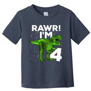 Roar Rawr I'm Four 4 T Rex Dinosaur Birthday for Boy Toddler T-Shirt