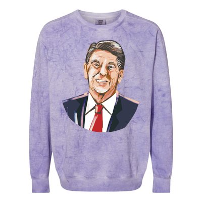 Ronald Reagan Illustration Colorblast Crewneck Sweatshirt