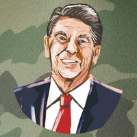 Ronald Reagan Illustration Legacy Tie Dye Trucker Hat