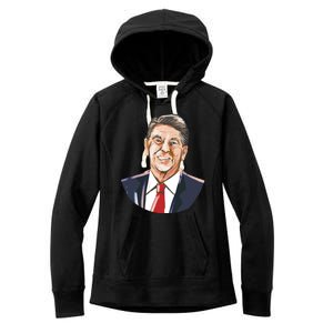 Ronald Reagan Illustration Women's Fleece Hoodie