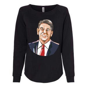 Ronald Reagan Illustration Womens California Wash Sweatshirt