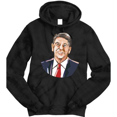 Ronald Reagan Illustration Tie Dye Hoodie