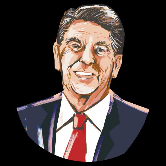 Ronald Reagan Illustration Zip Tote Bag