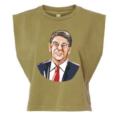 Ronald Reagan Illustration Garment-Dyed Women's Muscle Tee