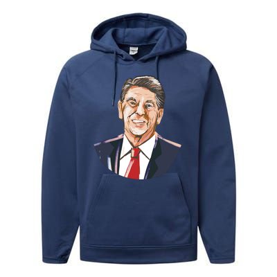 Ronald Reagan Illustration Performance Fleece Hoodie