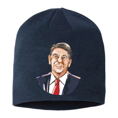 Ronald Reagan Illustration Sustainable Beanie