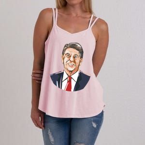 Ronald Reagan Illustration Women's Strappy Tank