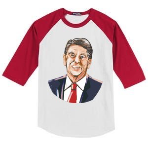 Ronald Reagan Illustration Kids Colorblock Raglan Jersey