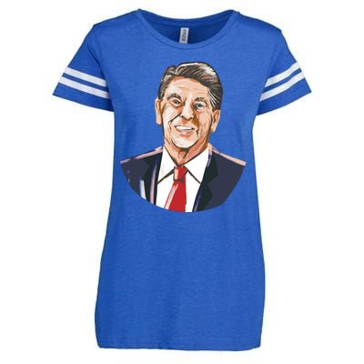 Ronald Reagan Illustration Enza Ladies Jersey Football T-Shirt