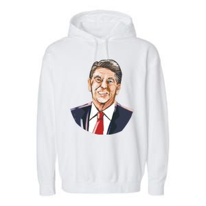 Ronald Reagan Illustration Garment-Dyed Fleece Hoodie