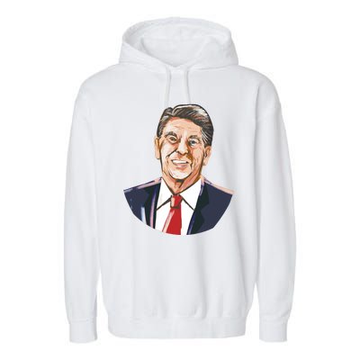 Ronald Reagan Illustration Garment-Dyed Fleece Hoodie