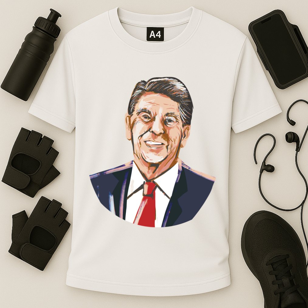 Ronald Reagan Illustration Cooling Performance Crew T-Shirt