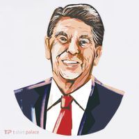 Ronald Reagan Illustration Sustainable Bucket Hat
