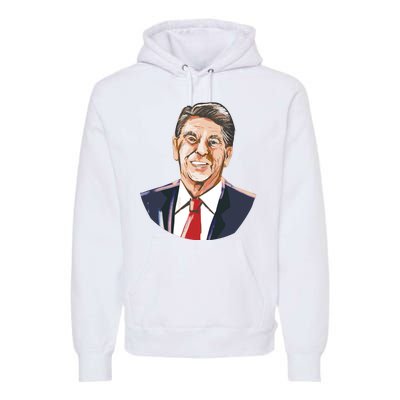 Ronald Reagan Illustration Premium Hoodie