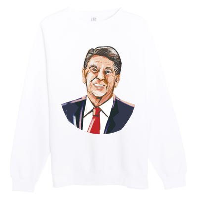 Ronald Reagan Illustration Premium Crewneck Sweatshirt