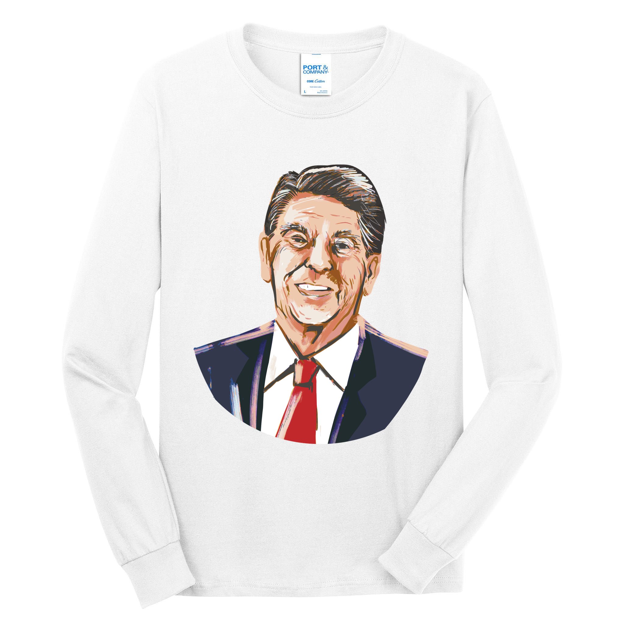 Ronald Reagan Illustration Tall Long Sleeve T-Shirt