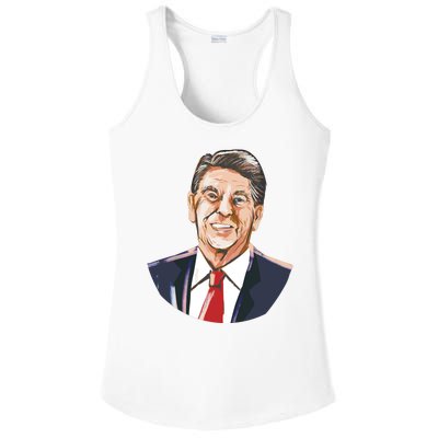 Ronald Reagan Illustration Ladies PosiCharge Competitor Racerback Tank