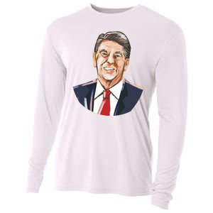 Ronald Reagan Illustration Cooling Performance Long Sleeve Crew