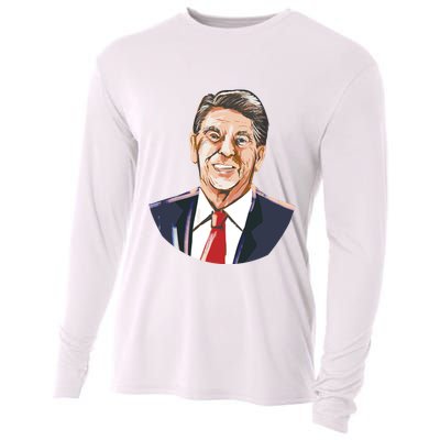 Ronald Reagan Illustration Cooling Performance Long Sleeve Crew