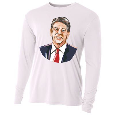 Ronald Reagan Illustration Cooling Performance Long Sleeve Crew