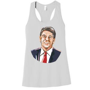 Ronald Reagan Illustration Women's Racerback Tank