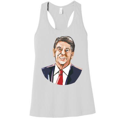 Ronald Reagan Illustration Women's Racerback Tank