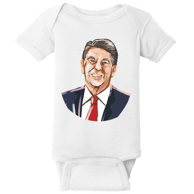 Ronald Reagan Illustration Baby Bodysuit