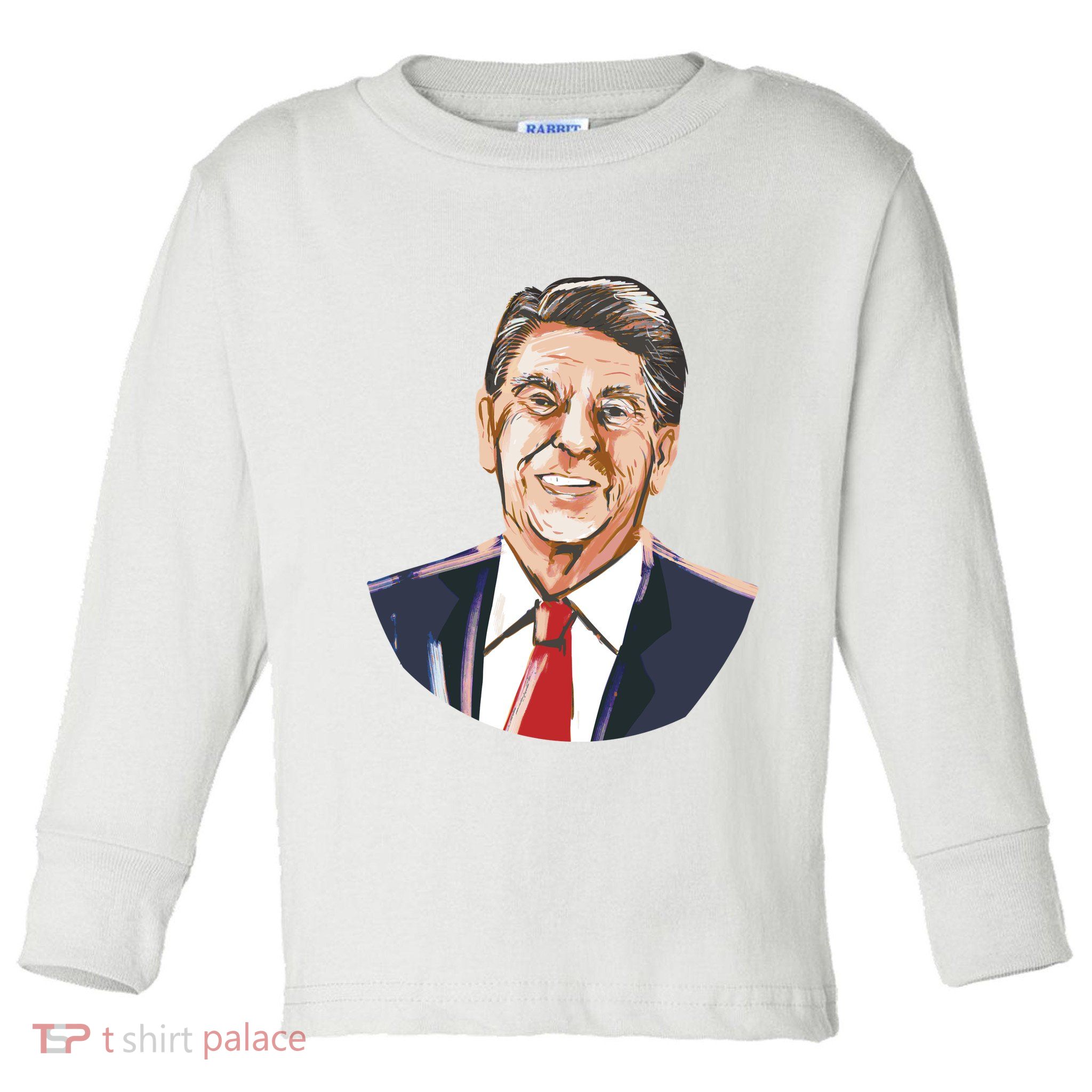 Ronald Reagan Illustration Toddler Long Sleeve Shirt