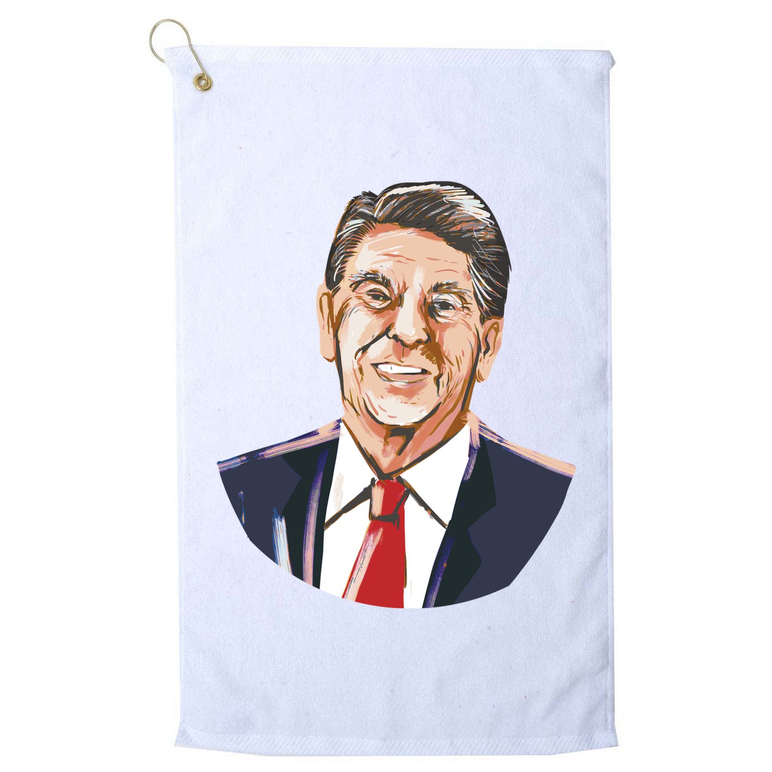 Ronald Reagan Illustration Golf Towel