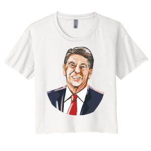 Ronald Reagan Illustration Women's Crop Top Tee