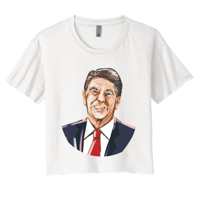 Ronald Reagan Illustration Crop Top