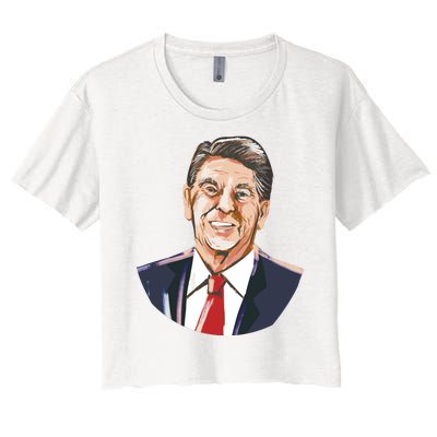 Ronald Reagan Illustration Women's Crop Top Tee