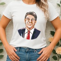 Ronald Reagan Illustration Womens T-Shirt