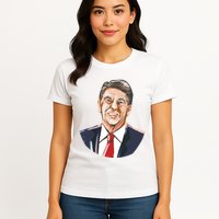 Ronald Reagan Illustration Womens T-Shirt