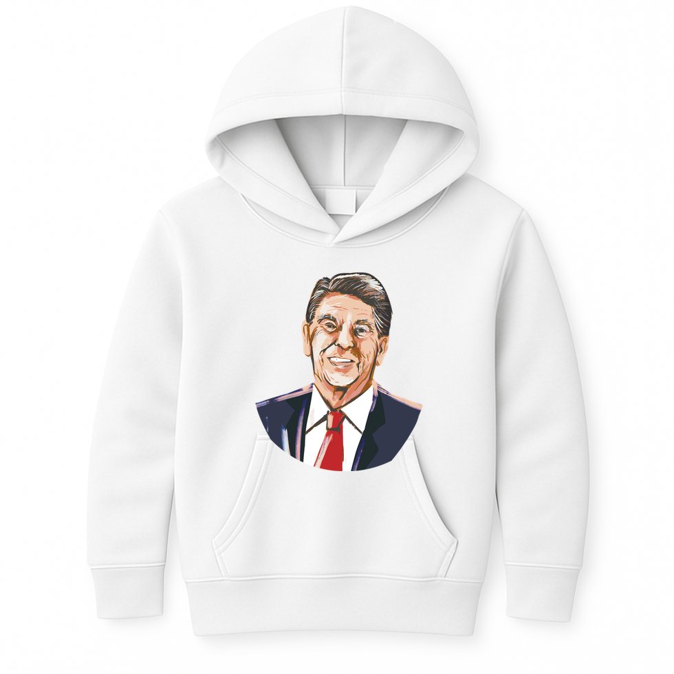 Ronald Reagan Illustration Kids Hoodie