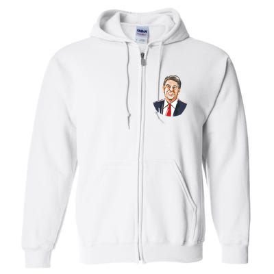 Ronald Reagan Illustration Full Zip Hoodie