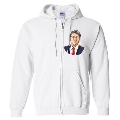 Ronald Reagan Illustration Full Zip Hoodie