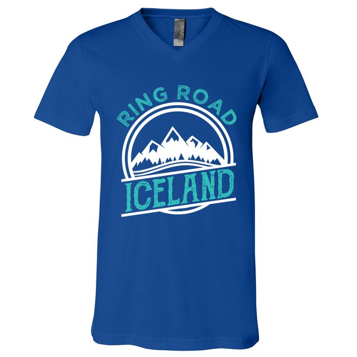 Ring Road Iceland Reykjavik Souvenir Family Vacation Gift V-Neck T-Shirt