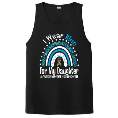 Rainbow Ribbon I Wear Blue For My Daughter Autism Awareness Meaningful Gift PosiCharge Competitor Tank