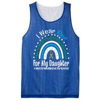 Rainbow Ribbon I Wear Blue For My Daughter Autism Awareness Meaningful Gift Mesh Reversible Basketball Jersey Tank