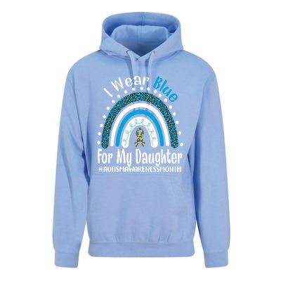 Rainbow Ribbon I Wear Blue For My Daughter Autism Awareness Meaningful Gift Unisex Surf Hoodie