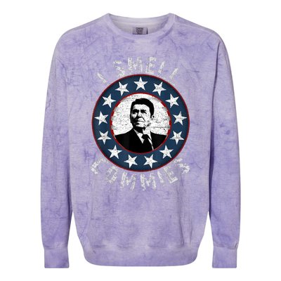 Ronald Reagan I Smell Commies Retro Vintage Political Humor Colorblast Crewneck Sweatshirt